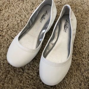 New Lucky Brand Leather Ballet Flats White